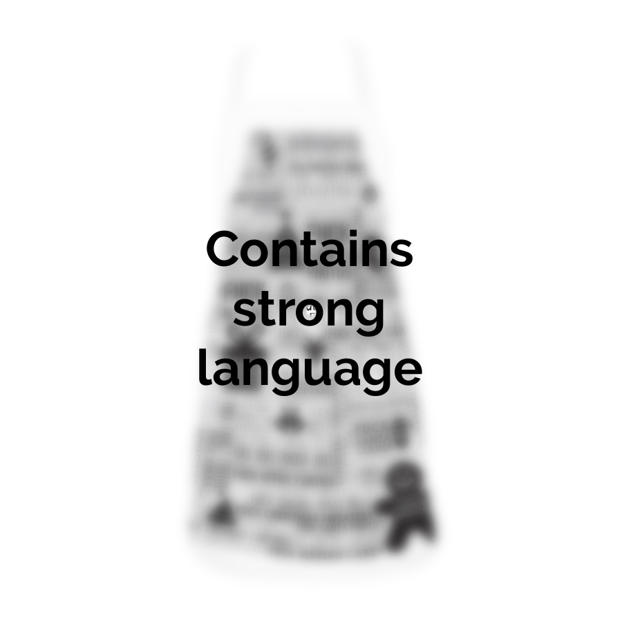 F Word Christmas Apron black & white