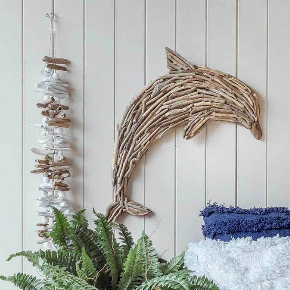 Driftwood Dolphin Wall Art 51x49cm - Image 2