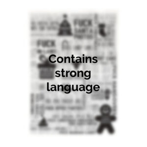 f word christmas tea towel in black and white