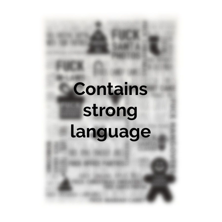 f word christmas tea towel in black and white