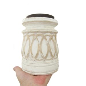 Carved Wood Candle Stand 16cm