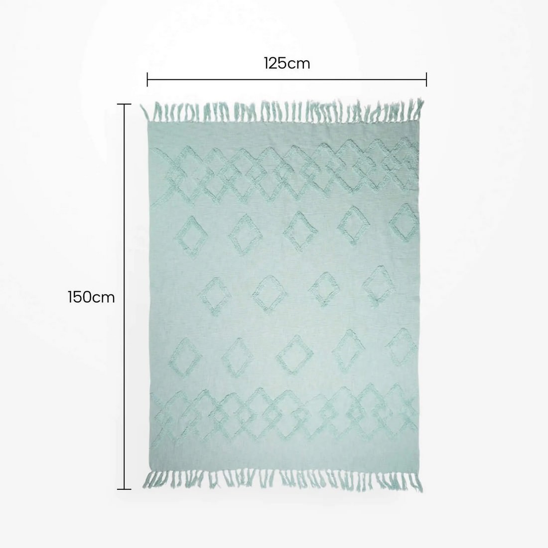 Aqua Cotton Throw Tufted 125x150 - Image 4