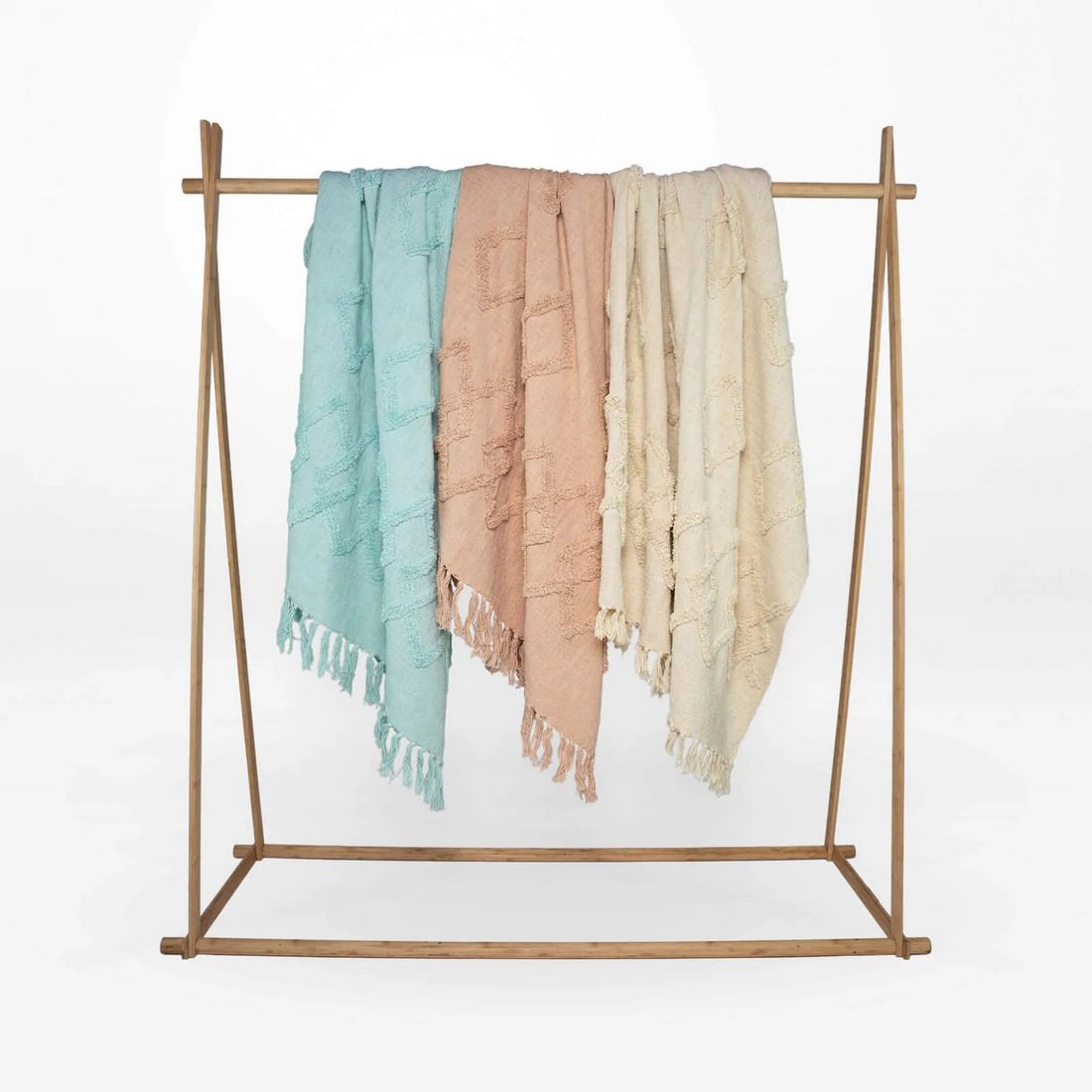 Aqua Cotton Throw Tufted 125x150 - Image 5