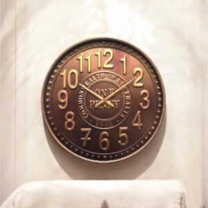 Bronzed metal wall clock of Australian one penny