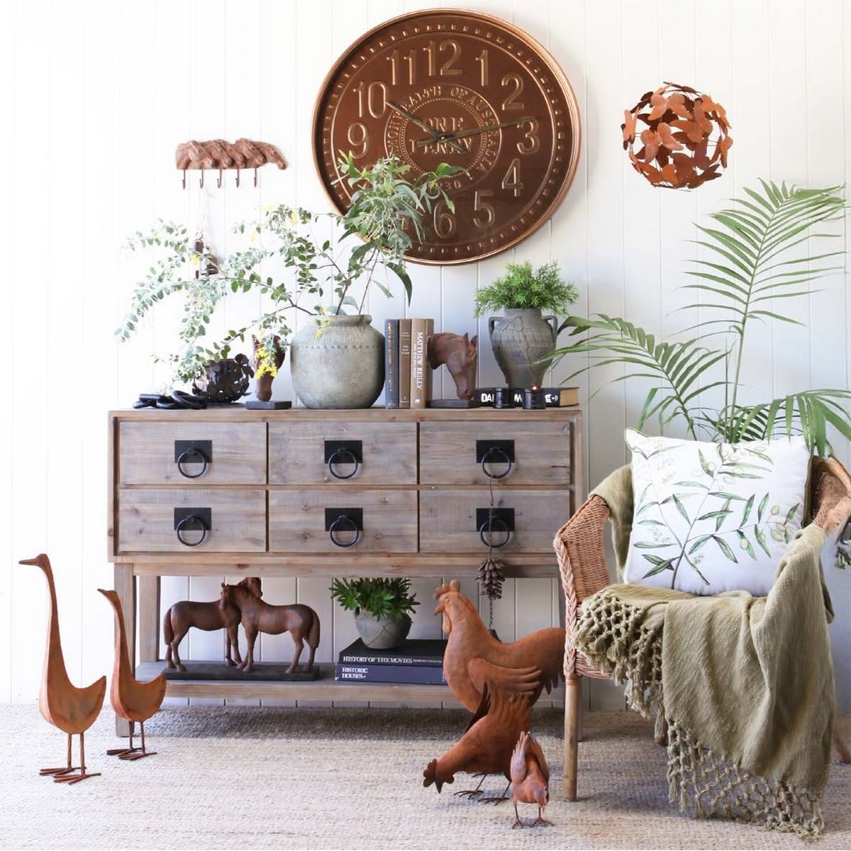 Bronzed Metal Wall Clock Australian One Penny - Image 2