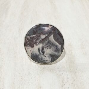 big round jasper ring sterling silver