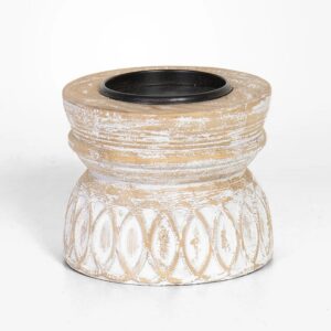 Wood Candle Holder 12cm
