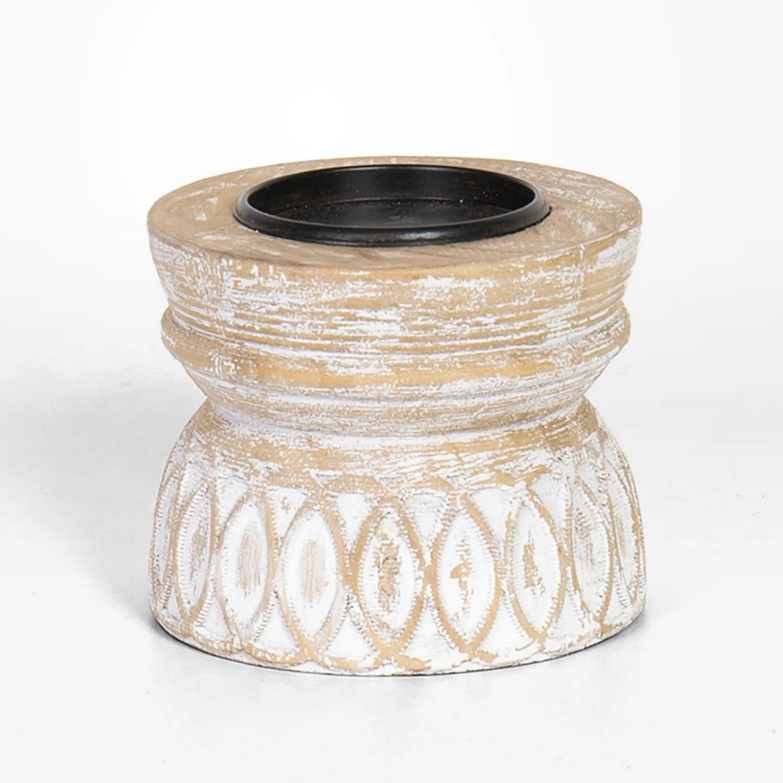 Wood Candle Holder 12cm