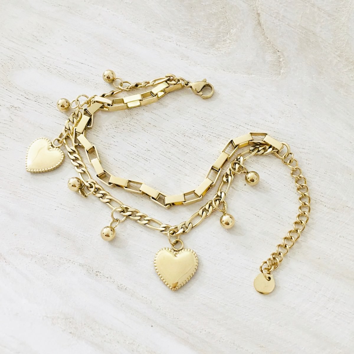 Charlie Heart Charm Bracelet Gold - Image 2