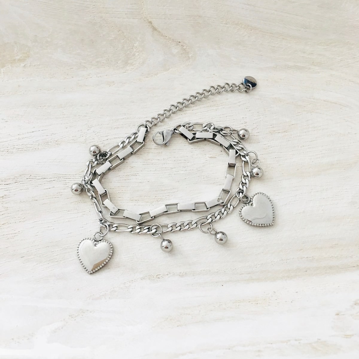 Charlie Heart Charm Bracelet Silver - Image 2