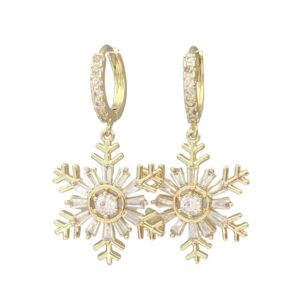 Christmas earrings in snowflake design with rhinestones
