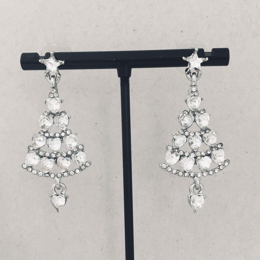 crystal christmas tree earrings
