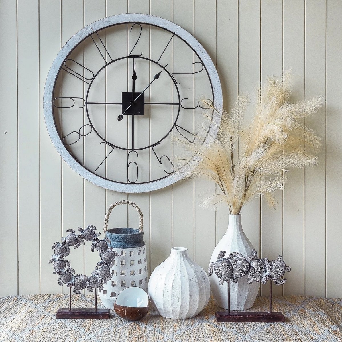 Whitewashed Timber Wall Clock - Image 4