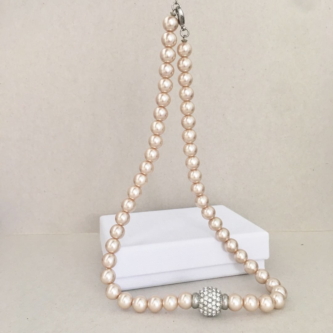 Fashion Pearl Choker Champagne - Image 2