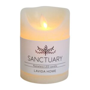flameless ivory candle 7.5x10cm
