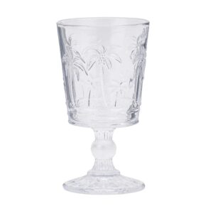 Glass Goblets with palm tree design - set of 4