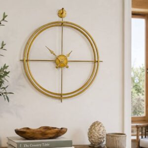 Gold metal open framer wall clock
