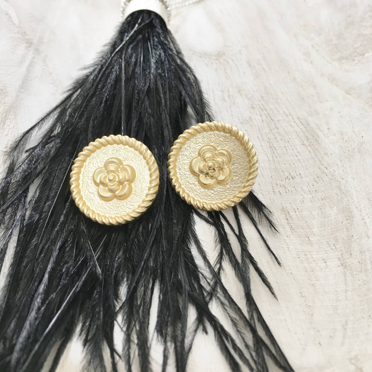 Jemma Matte Gold Stud Earrings - Image 2