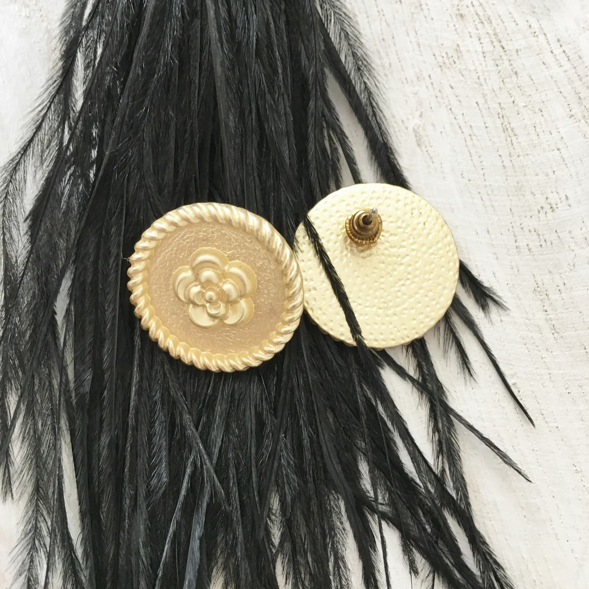 Jemma Matte Gold Stud Earrings - Image 3