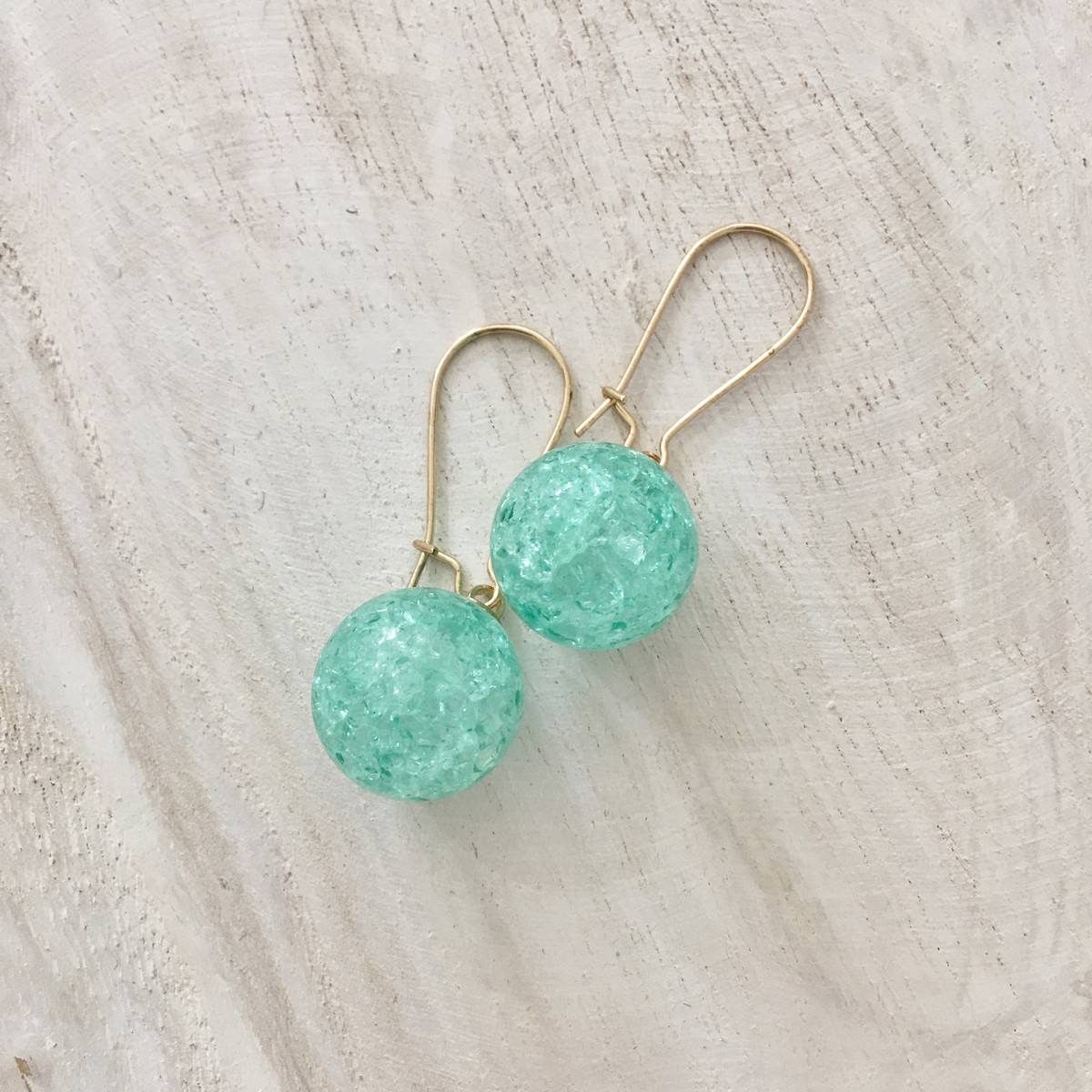 Green Globe Drop Earrings - Image 2