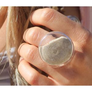 Large Round Sand Ring 925 Sterling Silver