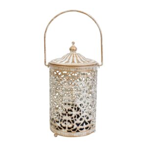 Moroccan style LED lantern 1 - metal with intricate cut outs and handle