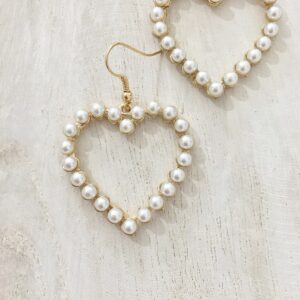 pearl heart earrings