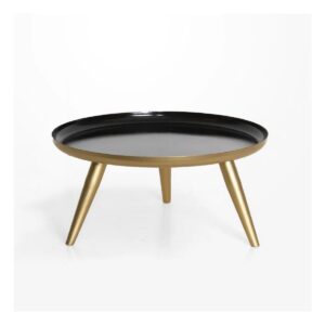 round black tray with gold legs