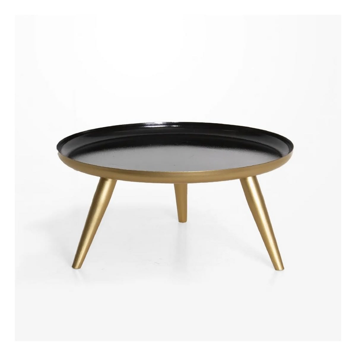 round black tray with gold legs