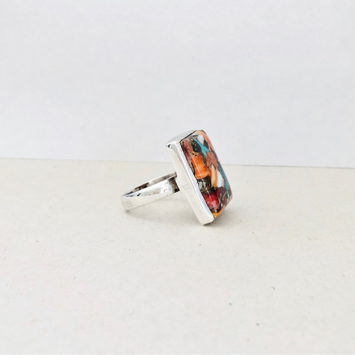 Spiny Oyster Turquoise Ring 925 Sterling Silver - Image 3