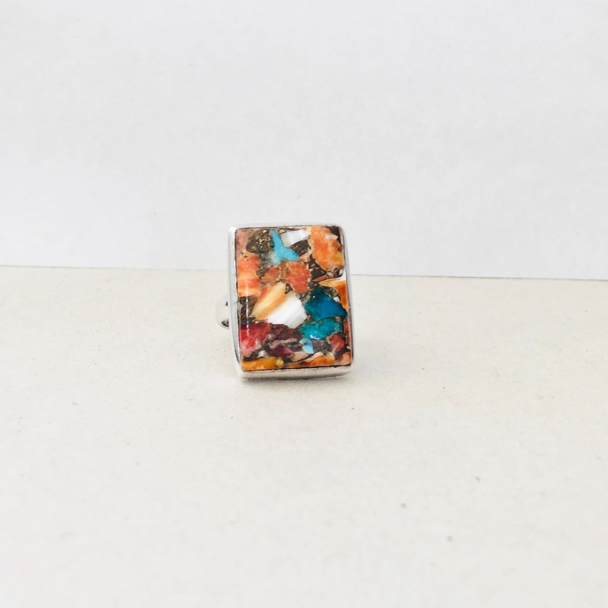 Spiny Oyster Turquoise Ring 925 Sterling Silver - Image 2