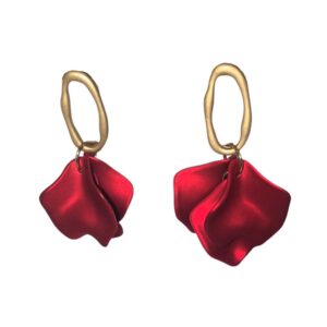 red velvet petal earrings