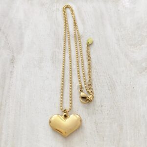 Bead Chain Heart Necklace gold