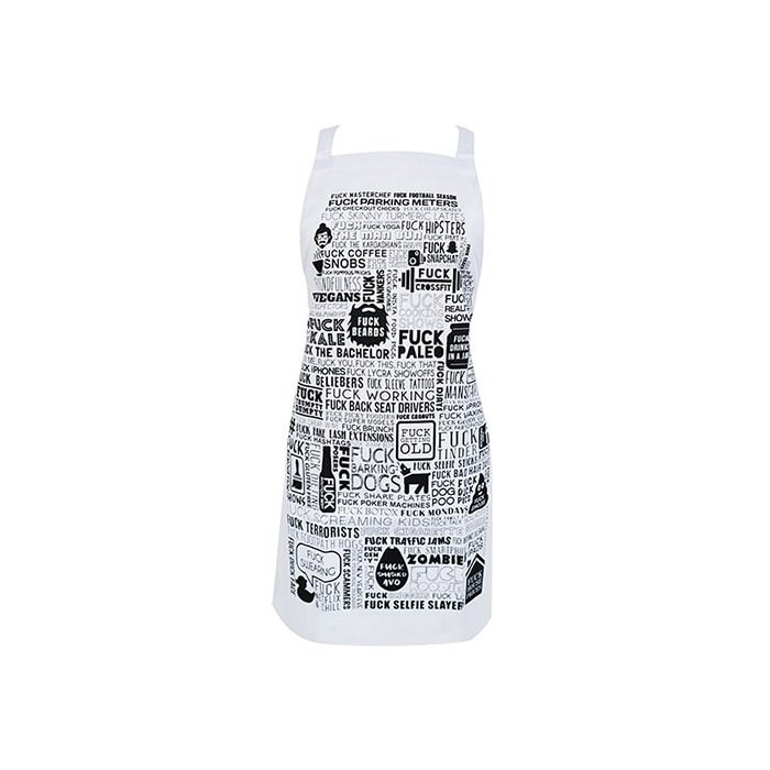 White and Black F Word Apron - Image 2