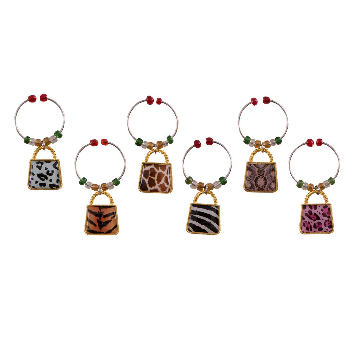 safari wine charms