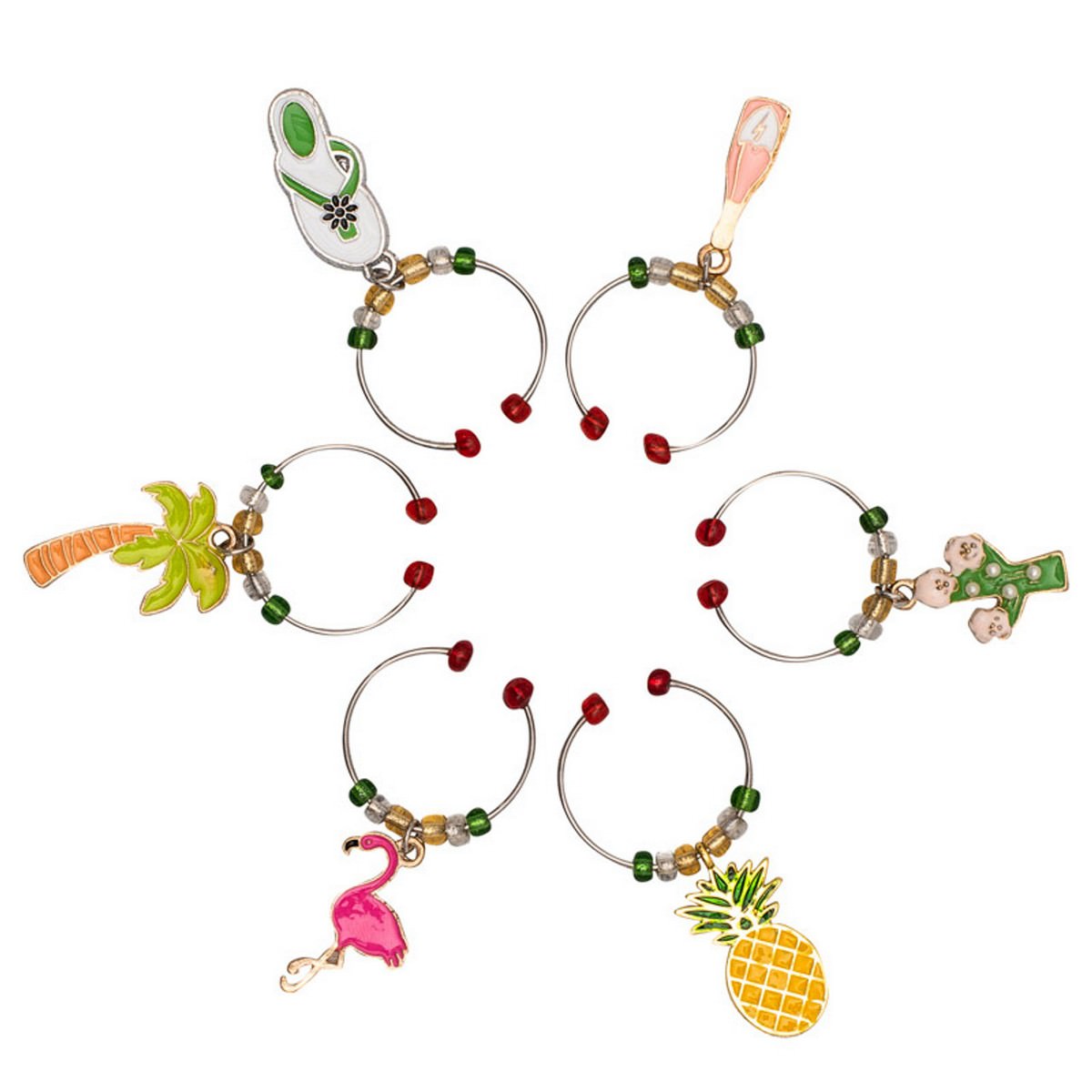 tropical wine charms