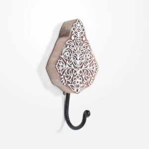 Wood Wall Hook with paisley detail