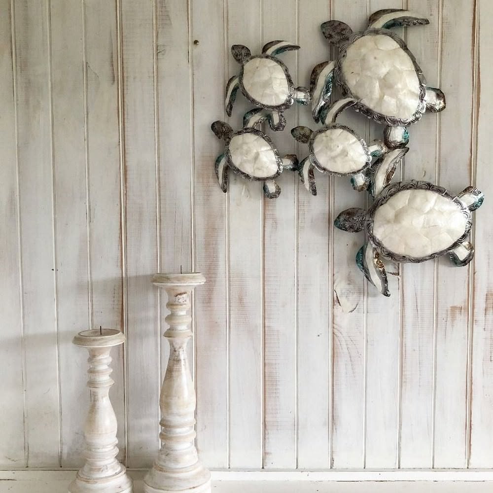 Capiz Sea Turtle Family Wall Art - Image 2
