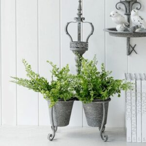 double metal planter stand
