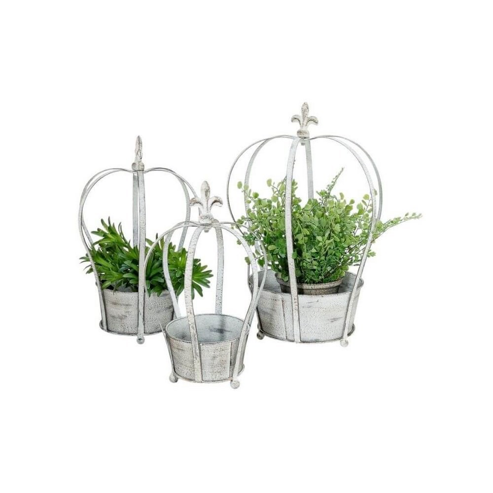 Metal Crown Planters Set of 3 - Image 3