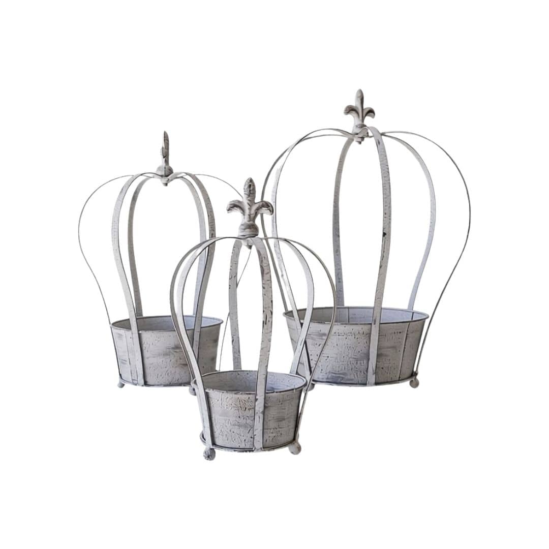 Metal Crown Planters Set of 3 - Image 4