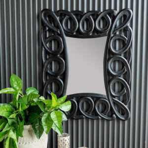 rectangle mirror with black swirls