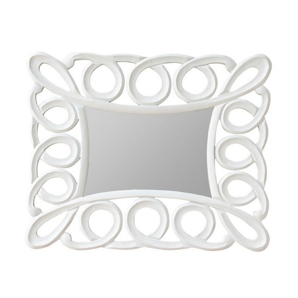 Rectangle Mirror White Swirls - Image 3