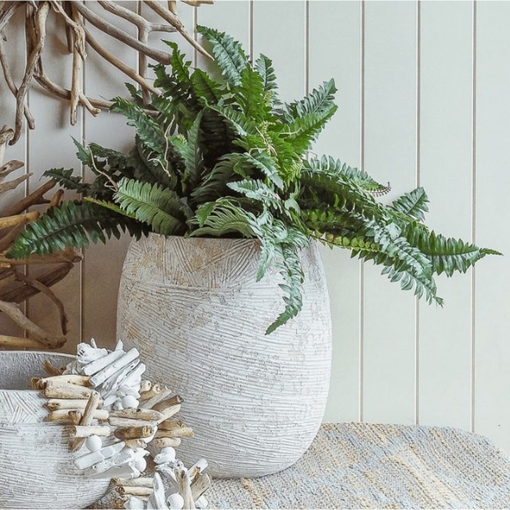 Tall Pot Plant Holder Distressed Cement - Image 3
