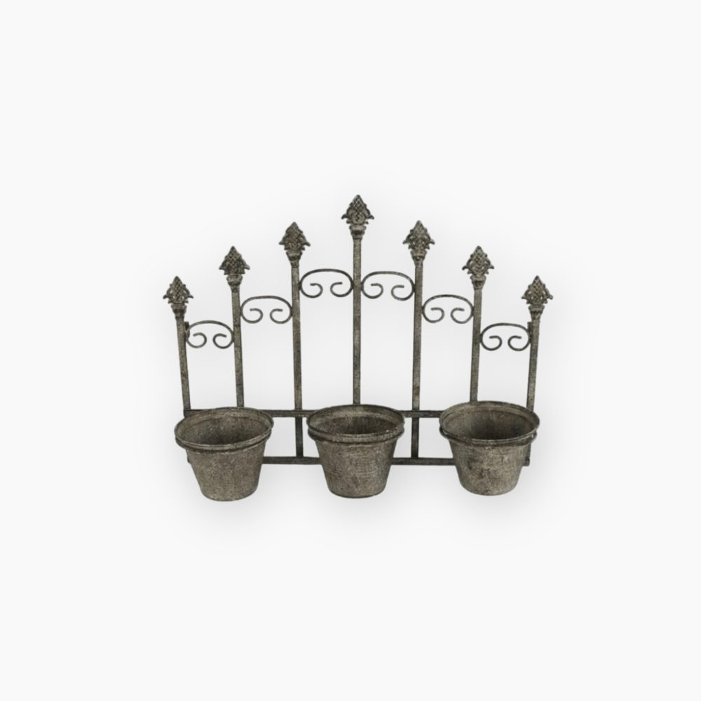 Grey Metal Wall Planter Trio - Image 2