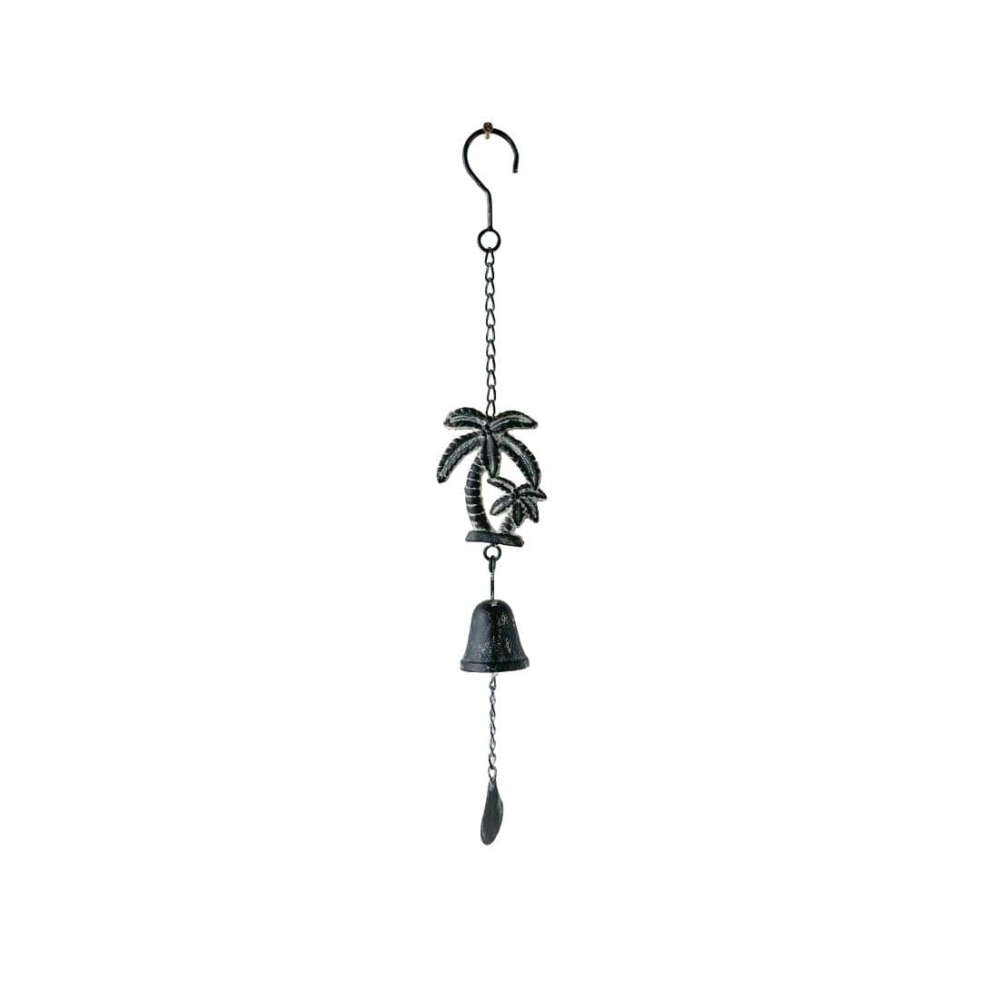 Cast Iron Palm Tree Hanging Bell Chime - Image 2
