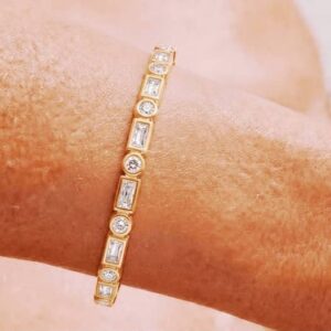 18k gold plated zircon crystal bangle