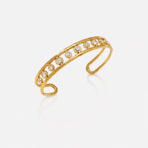 18k gold plated crystal cuff bracelet