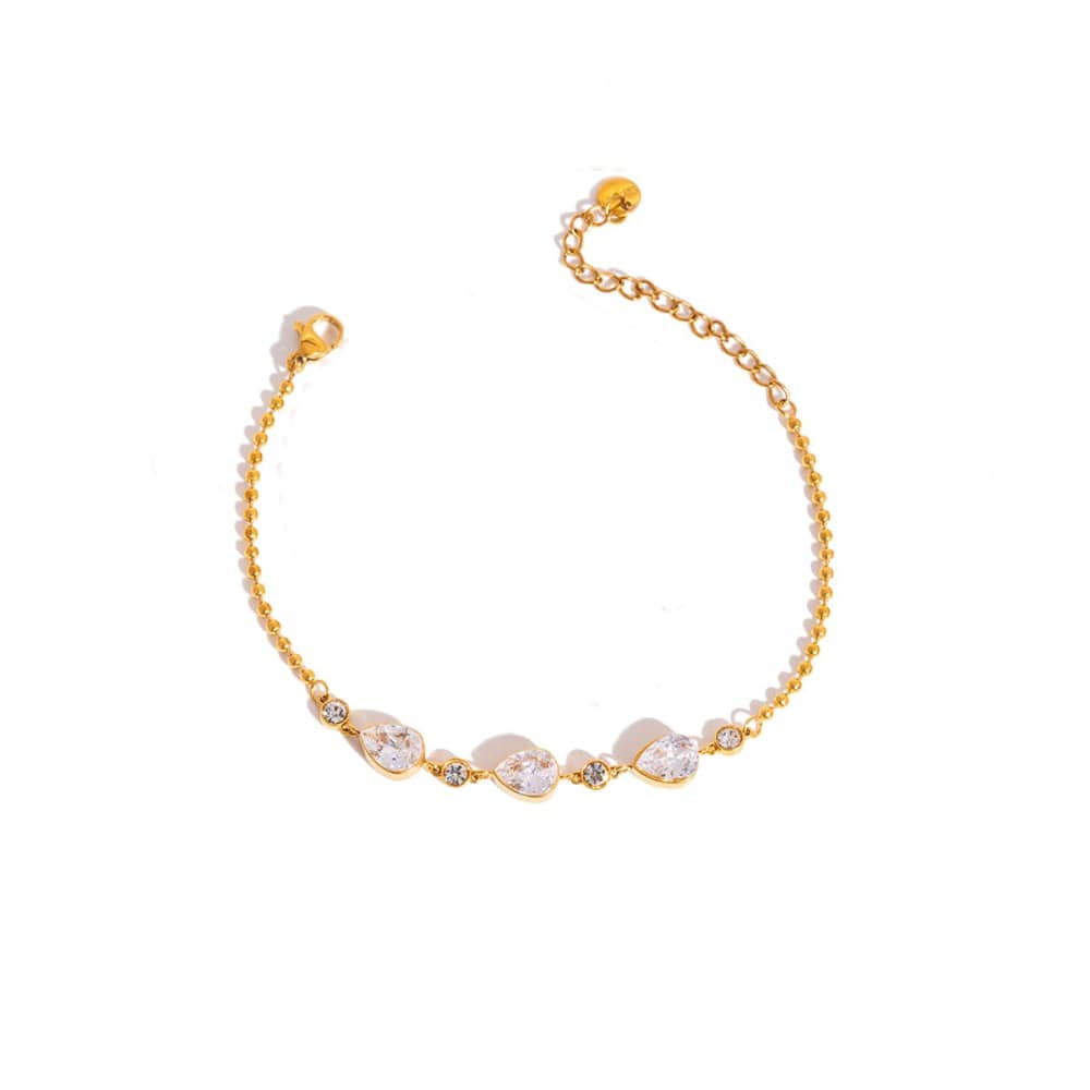 Crystal Teardrop Bracelet 18k Gold Plated - Image 2