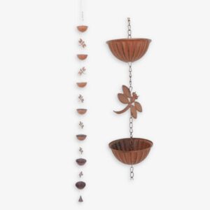 rustic metal dragonfly rain chain 2m long